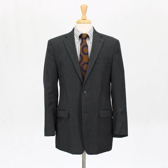 Ralph Lauren 42R Gray Solid 2-Button Sport Coat Blazer Jacket W031